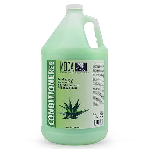 MODA - Moisturizing Conditioner for all Hair Types, Aloe Vera, 128 Oz, Professional - Strengthens, Moisturizes, Leaves Hair Soft and Shiny, Adds Volume, Protects Color and Restore