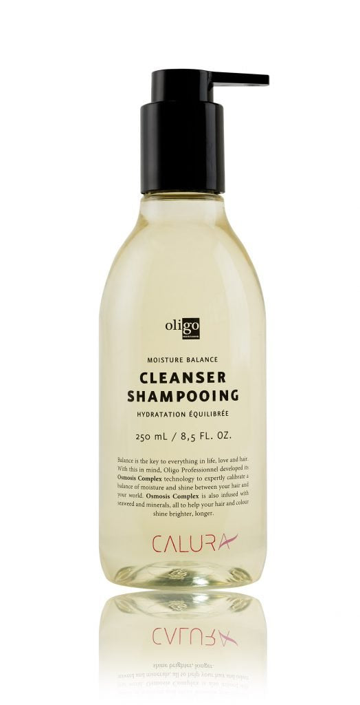 OLIGO PROFESSIONNEL - Calura Moisture Balance Cleanser - Men and Women - Paraben Free - For Oily Hair - Promotes Longevity of Color - Revitalizes Shine - Sulfate Free - Moisturizing Formula - 8.5oz